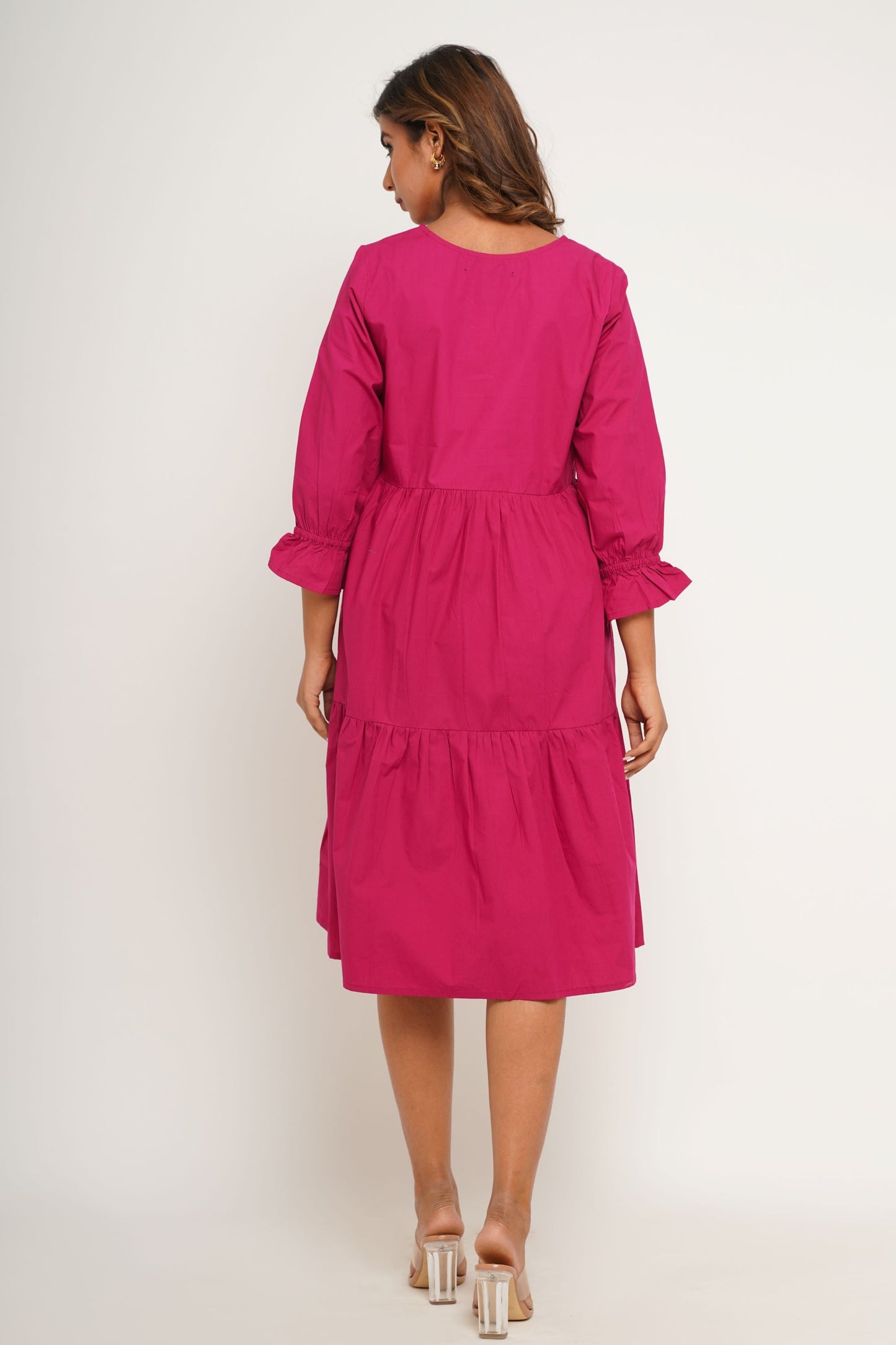 Caroline dress Magenta - Jazz & Milly Clothing#New_ Zealand#