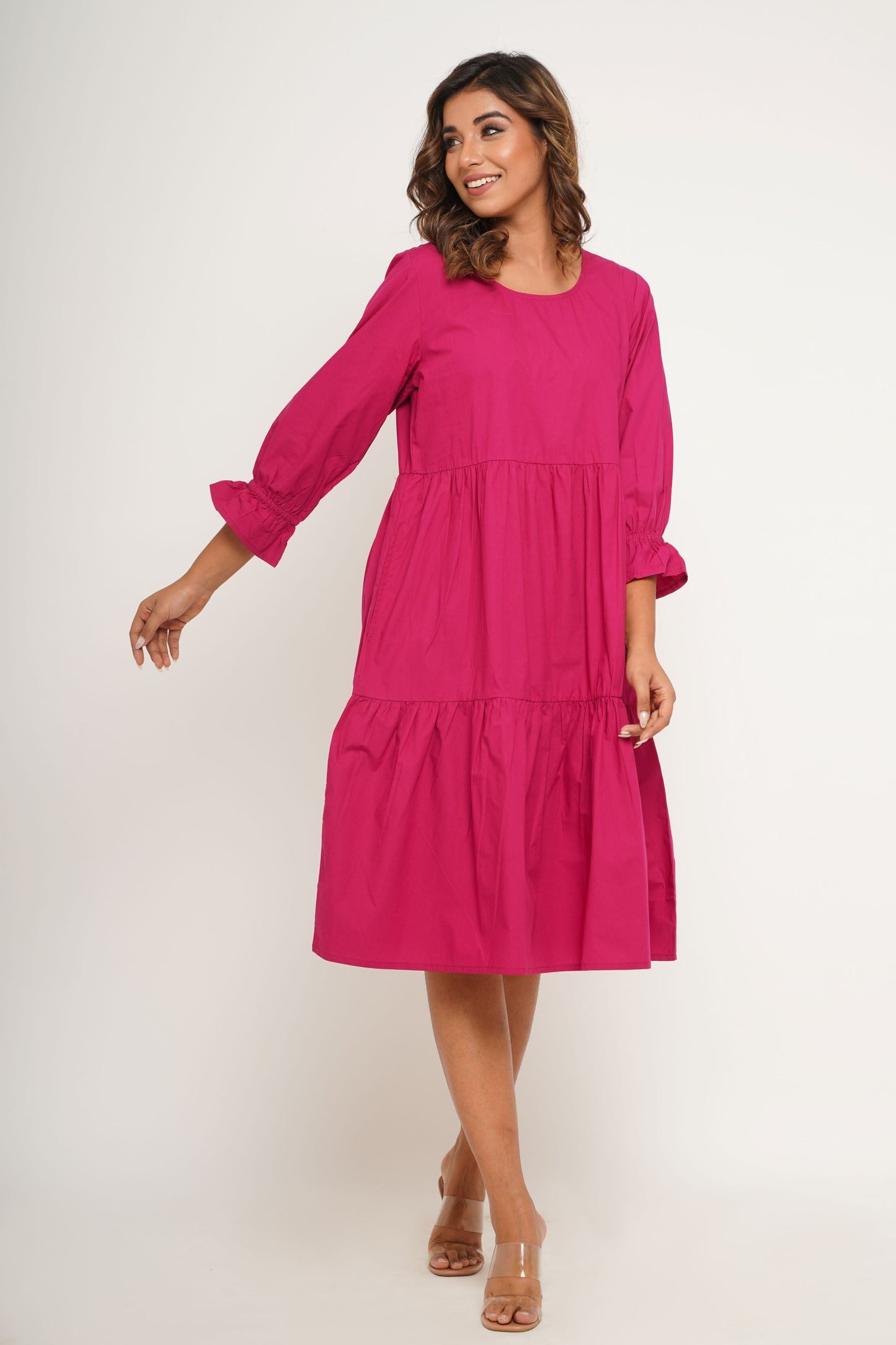 Caroline dress Magenta - Jazz & Milly Clothing#New_ Zealand#