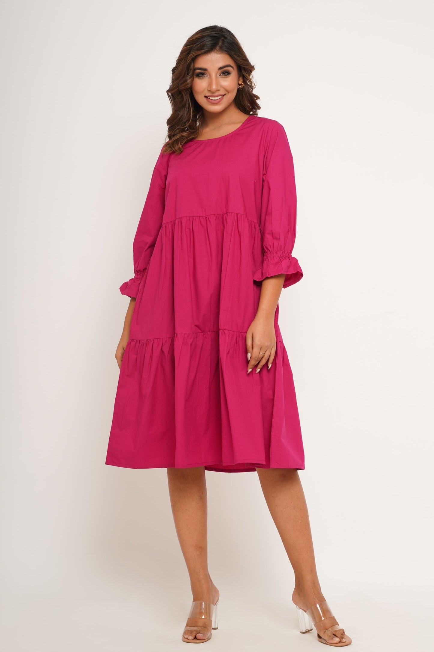 Caroline dress Magenta - Jazz & Milly Clothing#New_ Zealand#