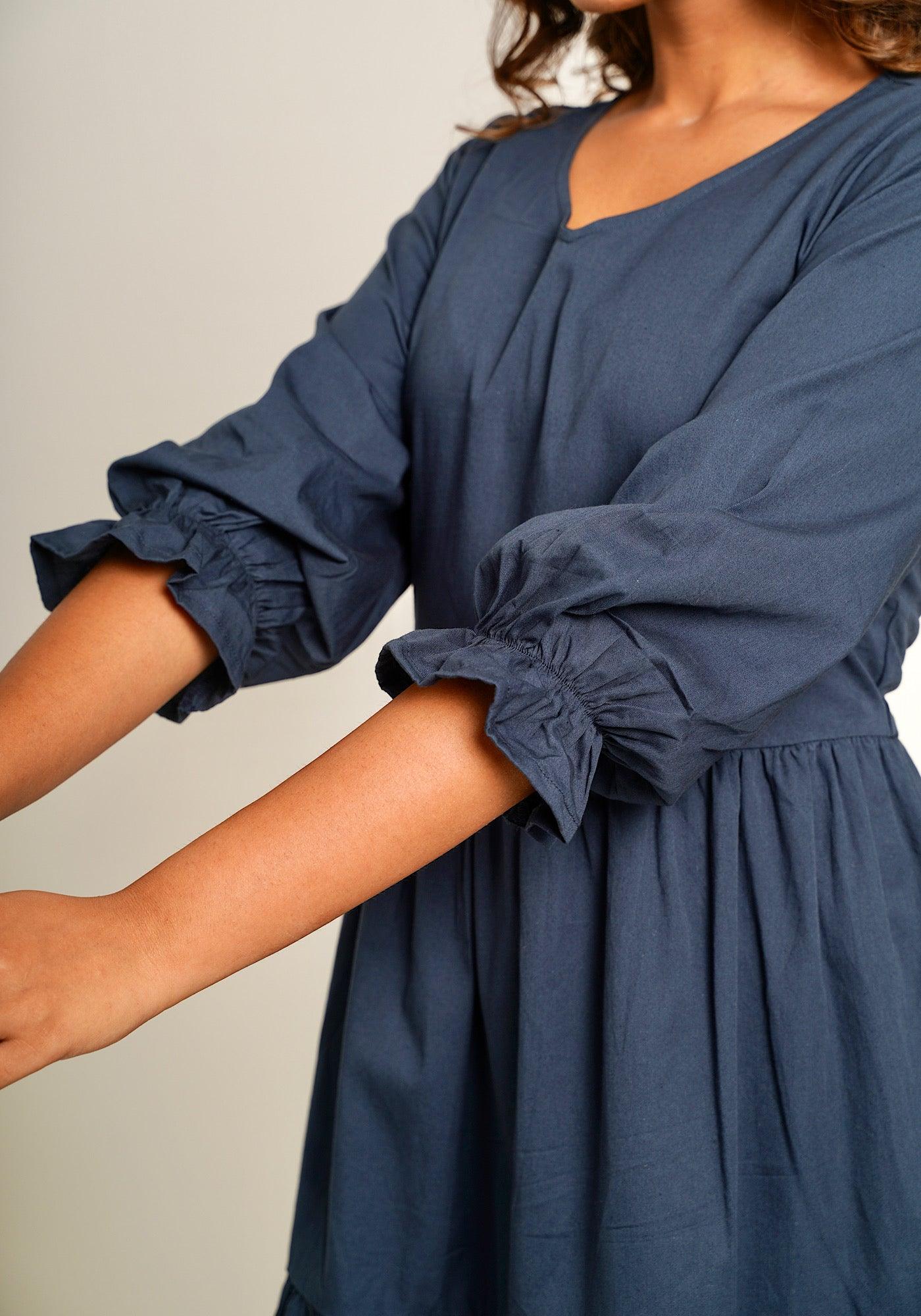 Caroline dress midnight Navy - Jazz & Milly Clothing#New_ Zealand#