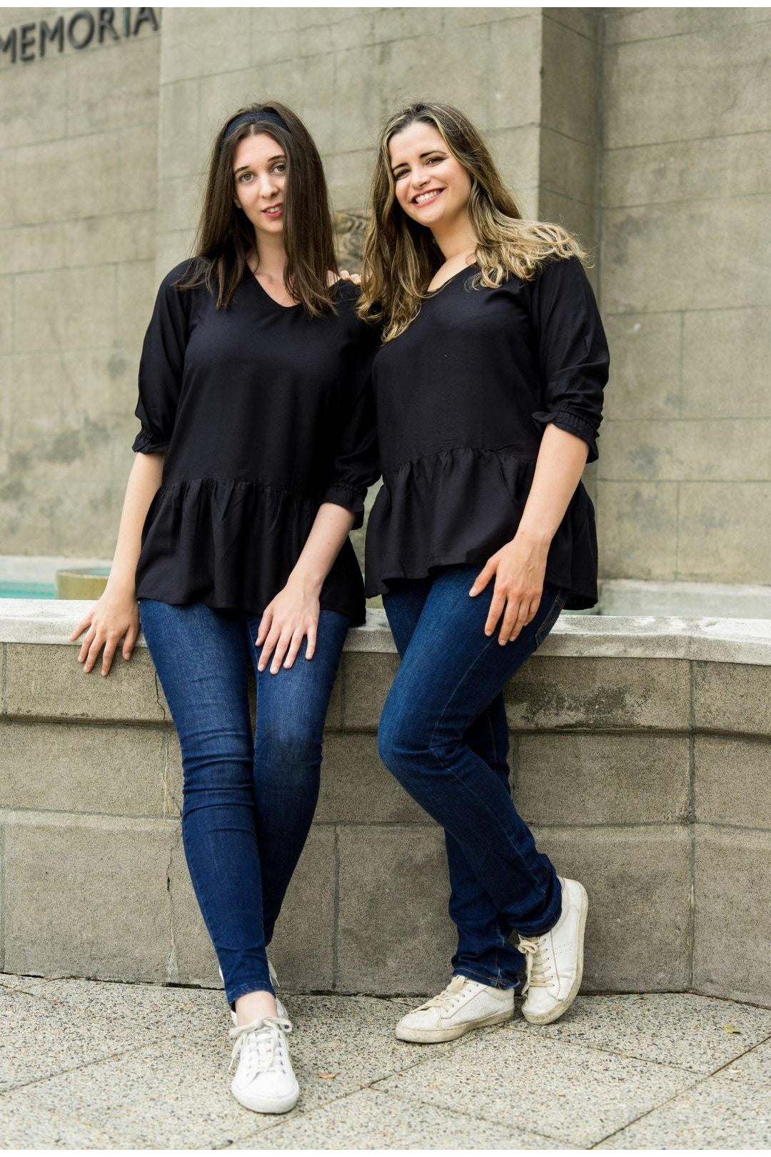 Caroline Peplum Top Black - Jazz & Milly Women's Clothing