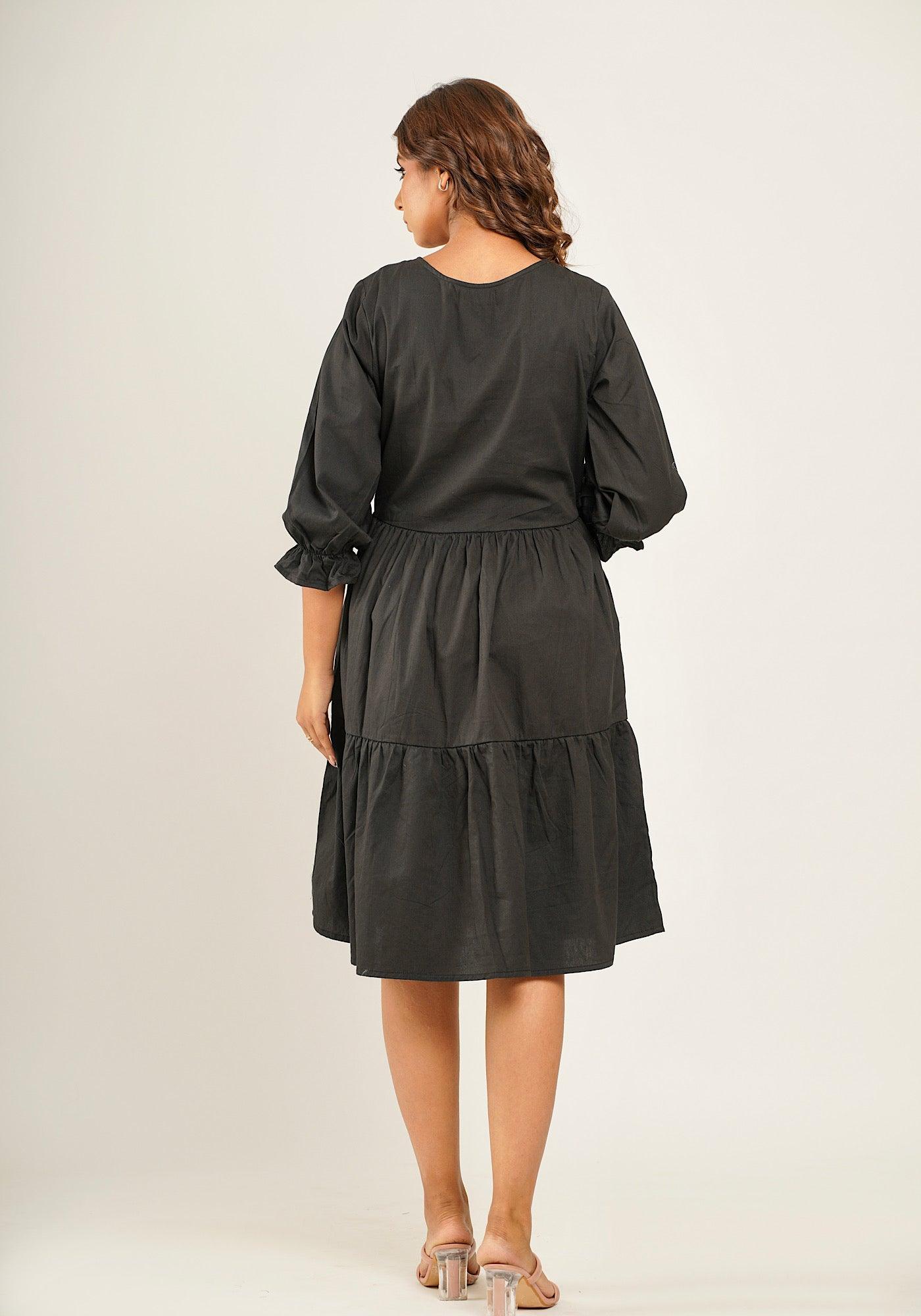 Caroline Tier Dress Black - Jazz & Milly Clothing#New_ Zealand#