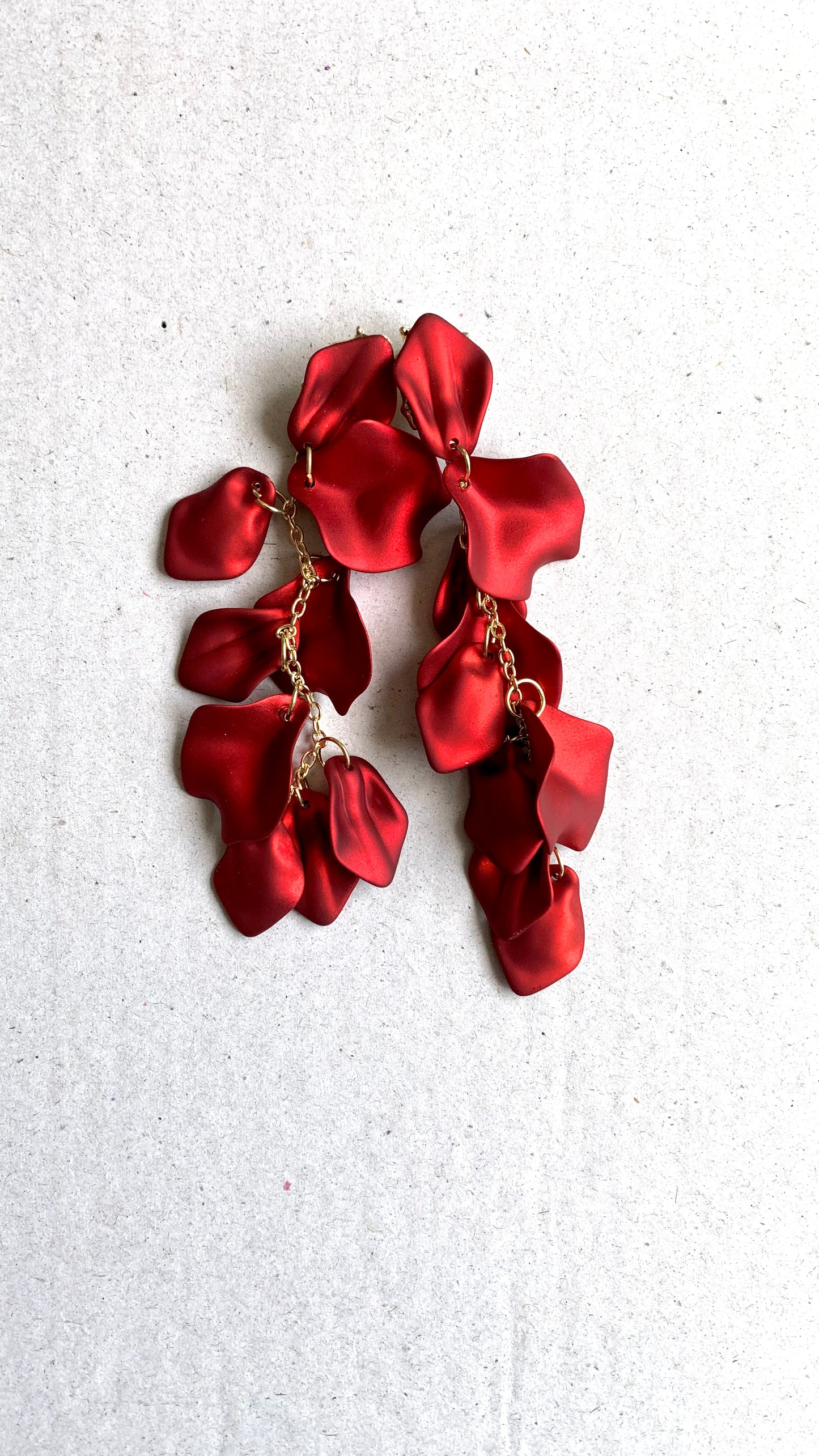 Petal Earrings maroon