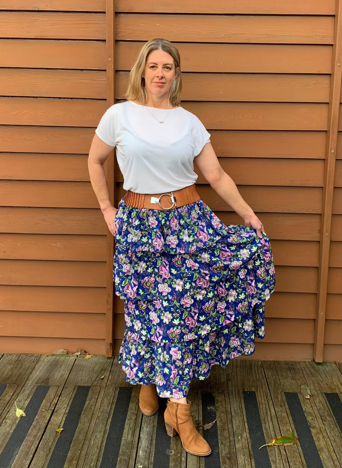 Kelly Ruffle Skirt Blue - Jazz & Milly Clothing#New_ Zealand#