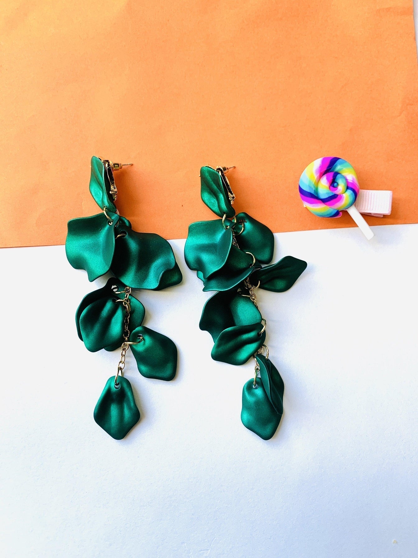 Petal Earrings Green - Jazz & Milly Clothing#New_ Zealand#