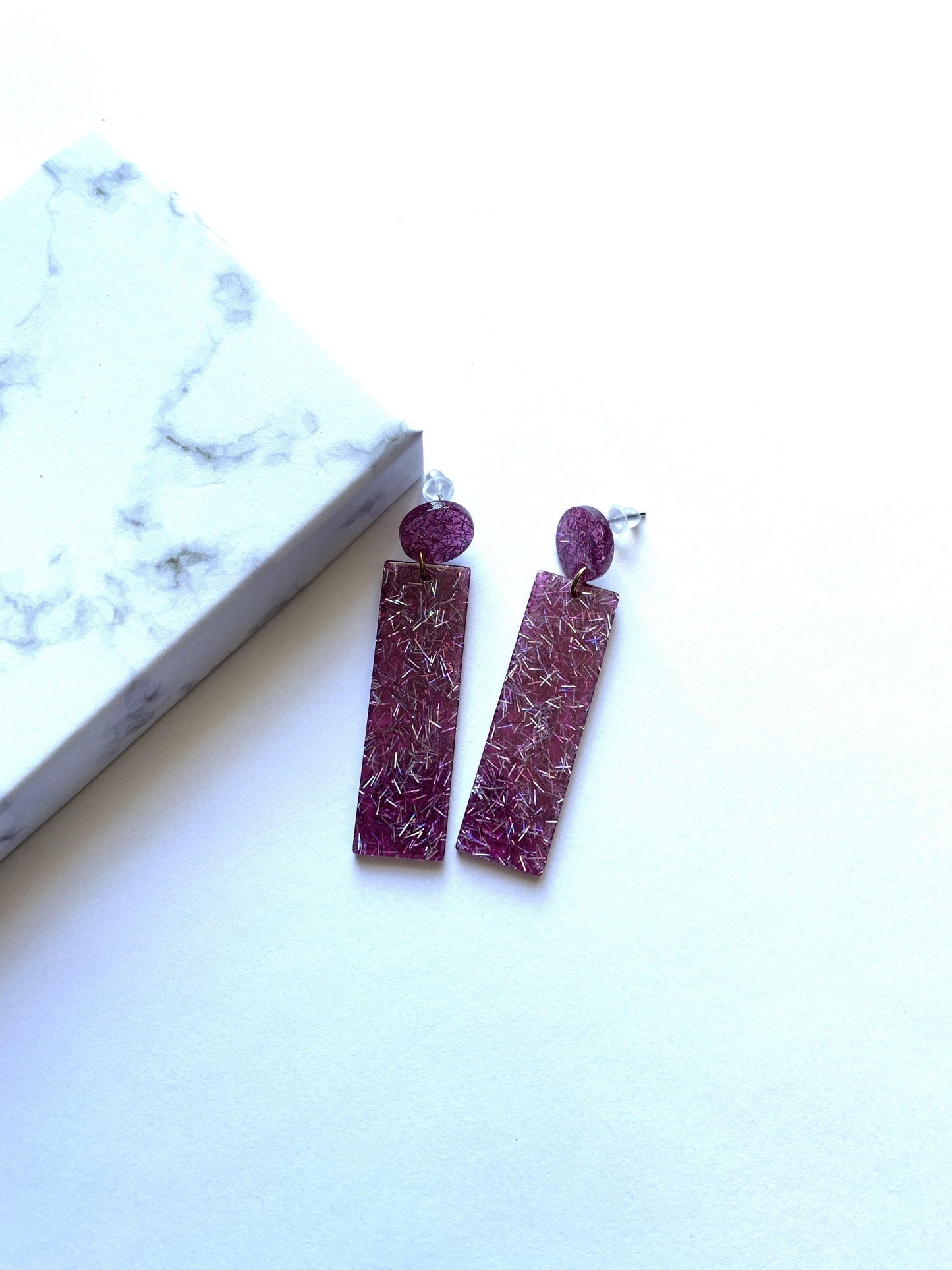 Purple Dangle Earrings - Jazz & Milly Women's Clothing