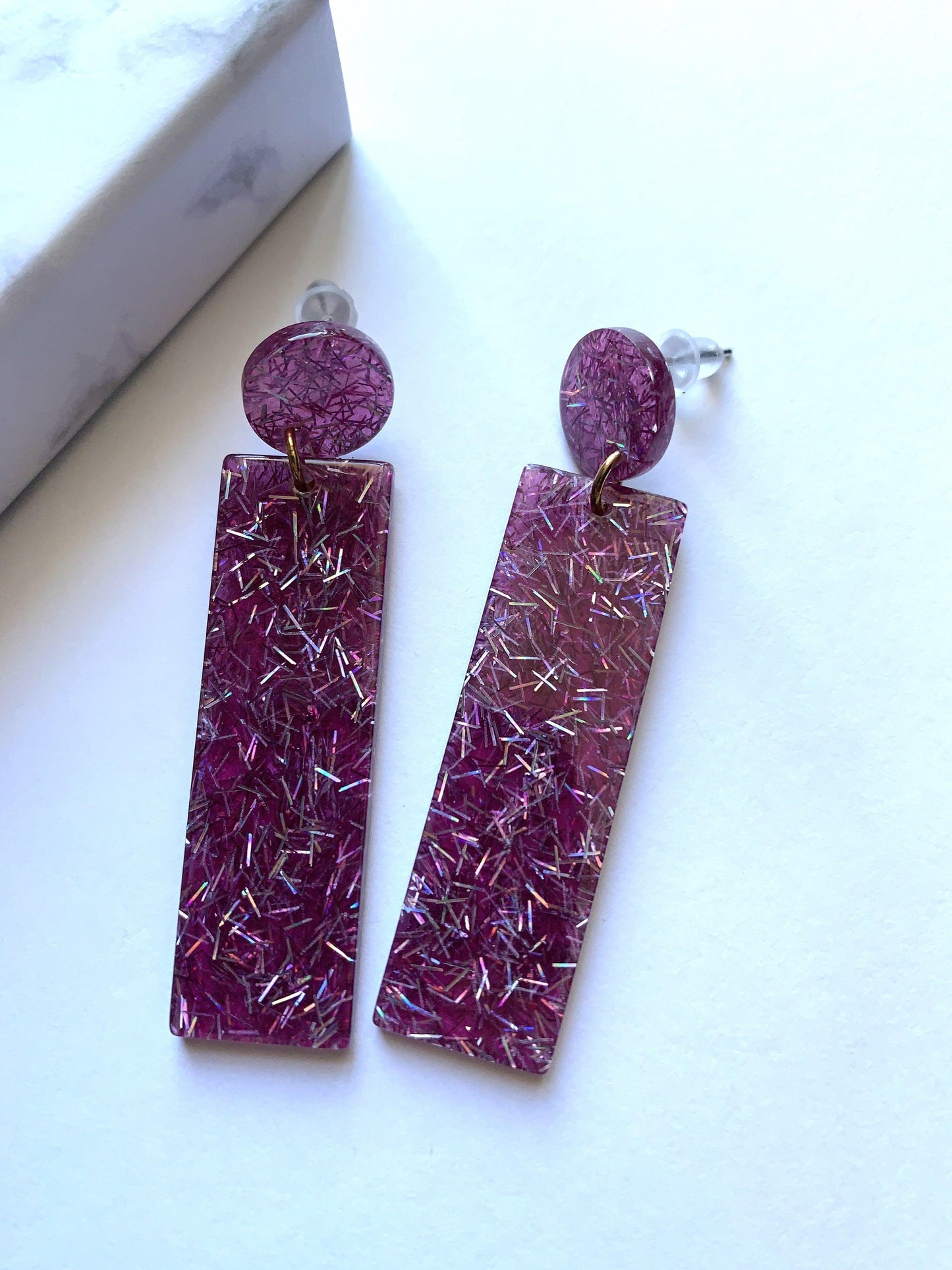 Purple Dangle Earrings - Jazz & Milly Women's Clothing