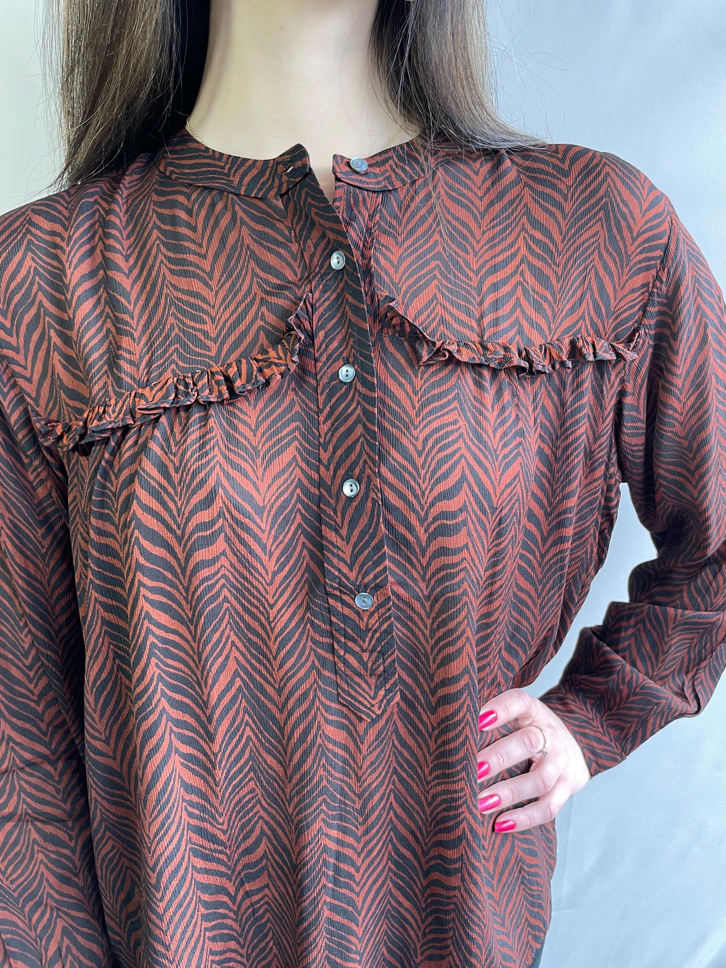 Sera Blouse copper & black - Jazz & Milly Women's Clothing