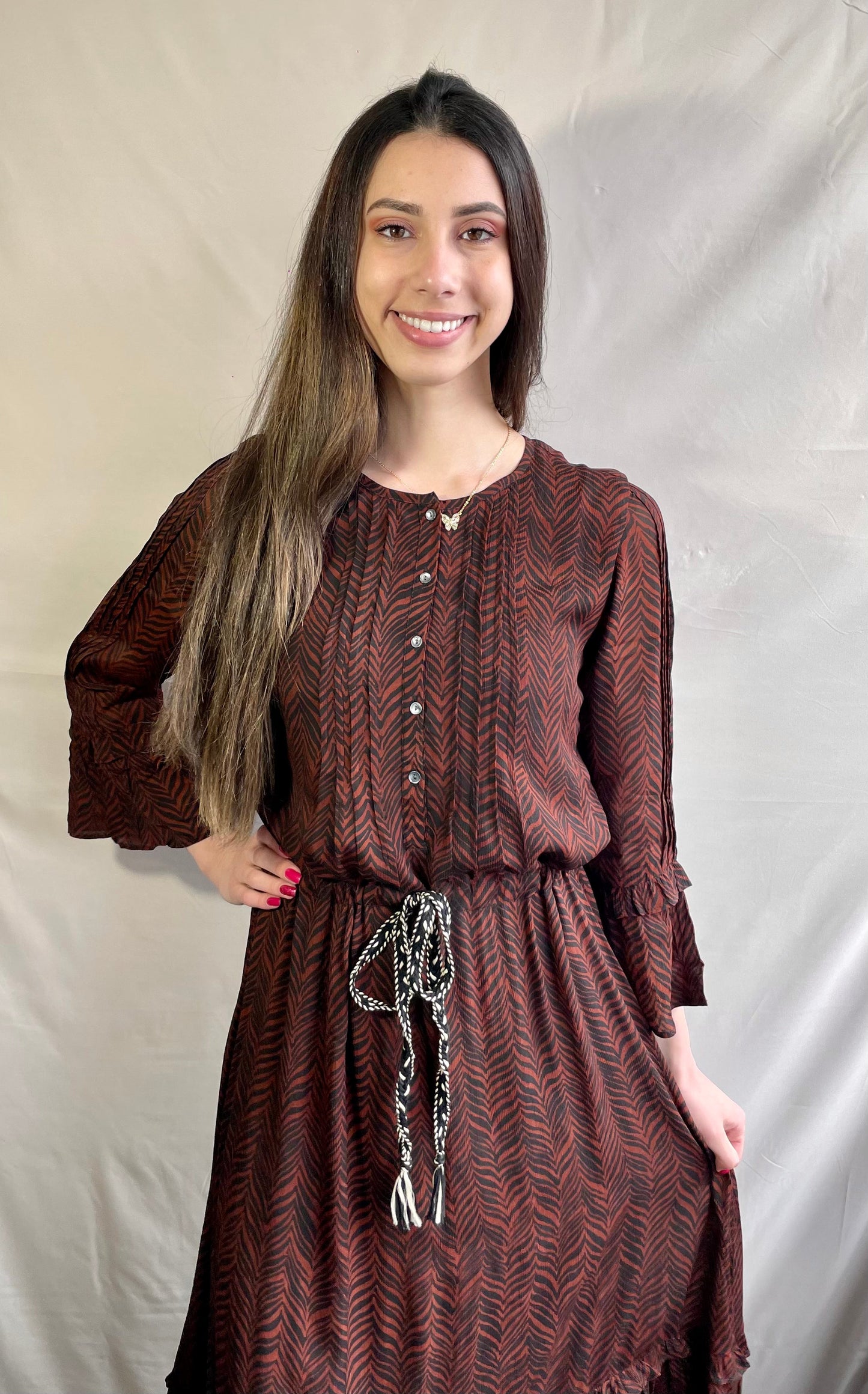 Sera Dress copper black - Jazz & Milly Women's Clothing
