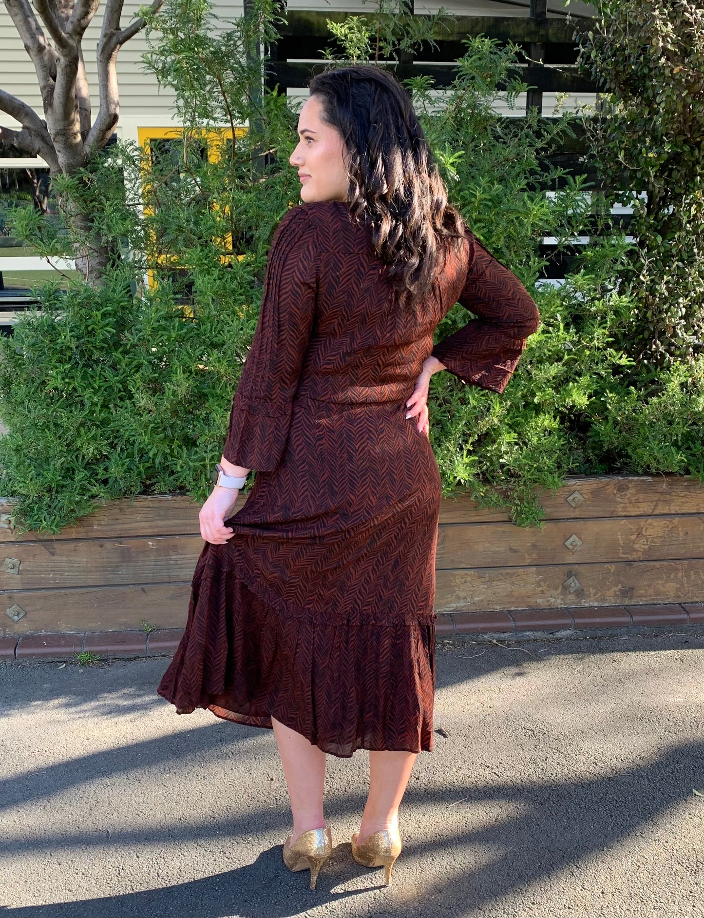 Sera Dress copper black - Jazz & Milly Women's Clothing