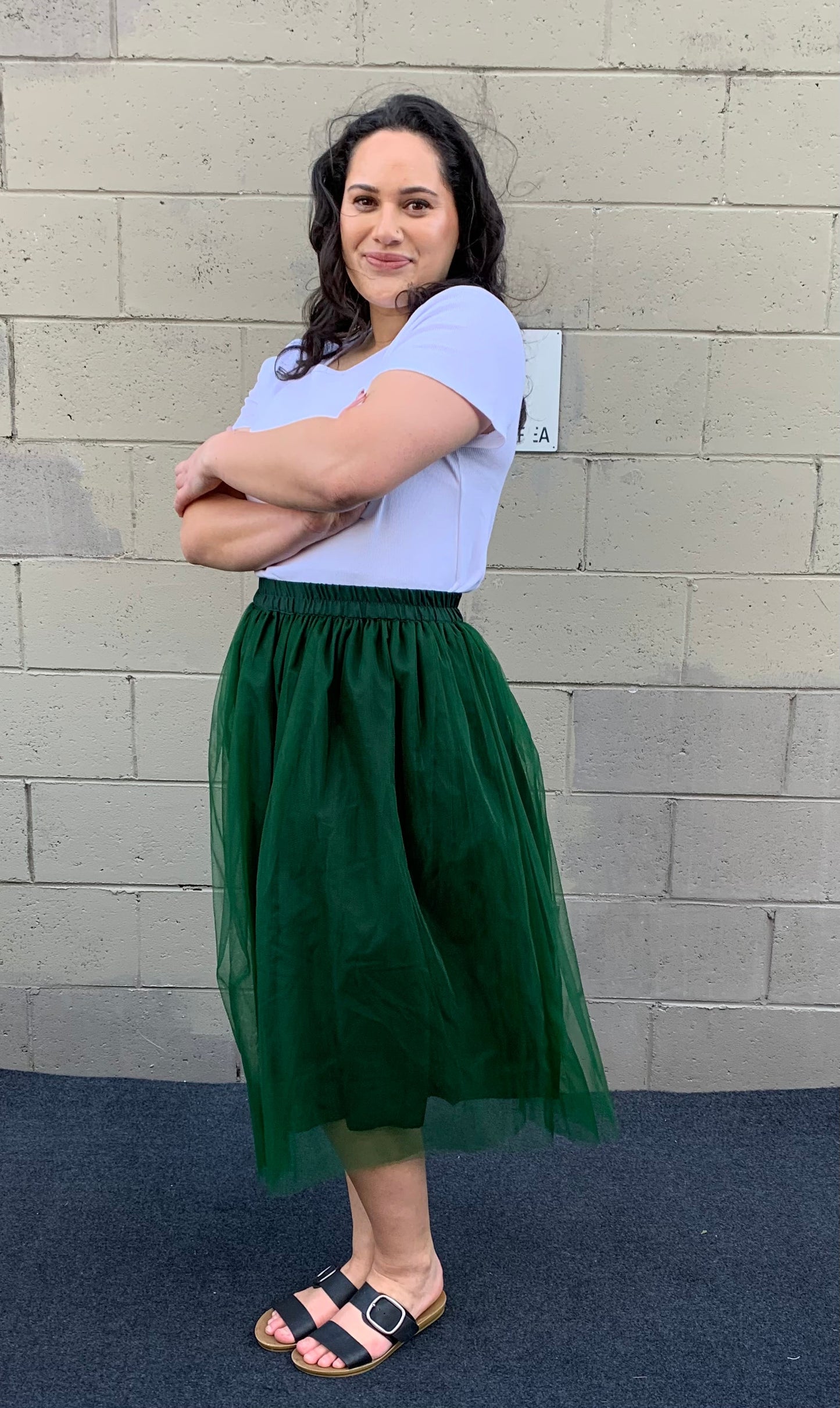 Tulle Skirt Green - Jazz & Milly Women's Clothing