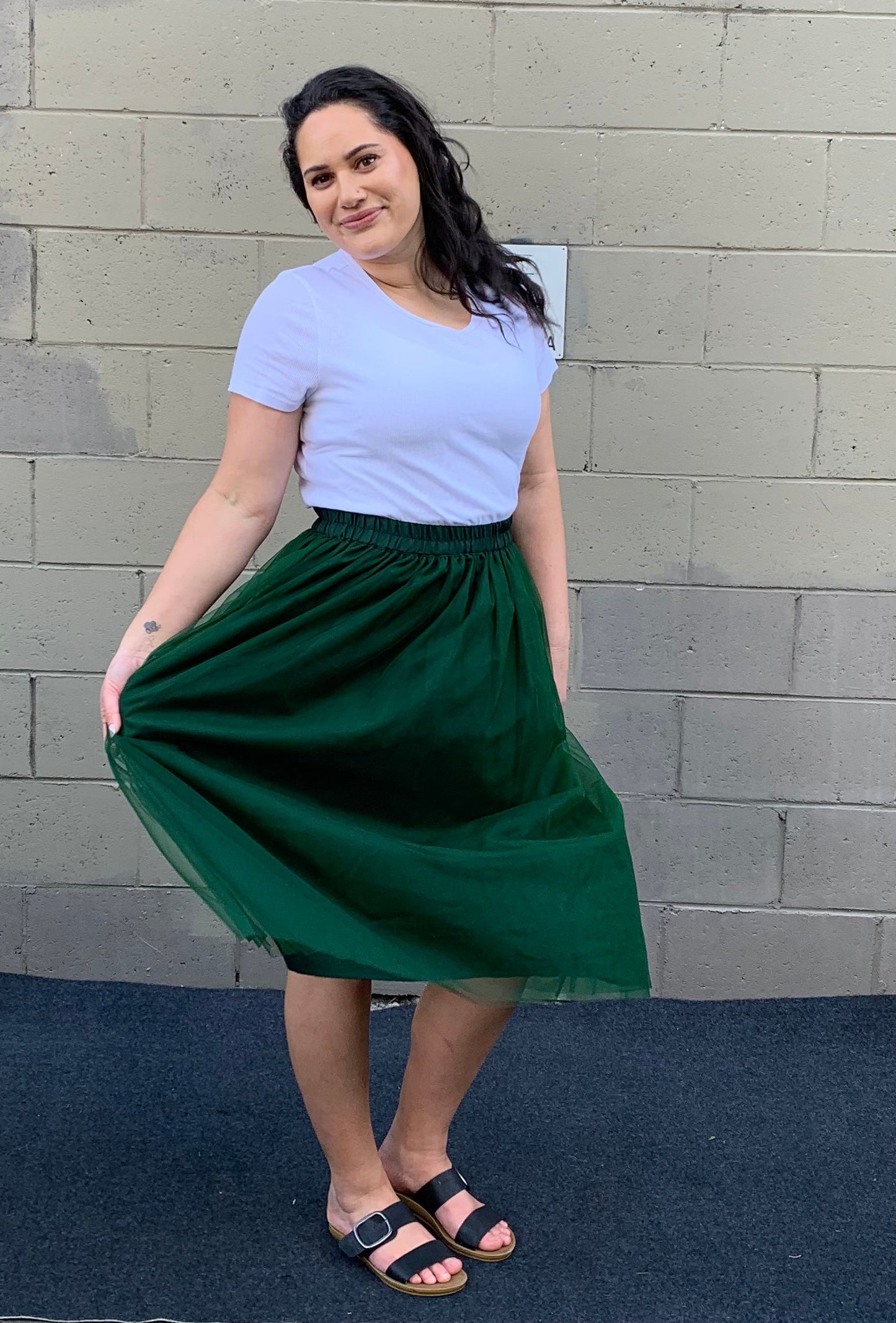 Tulle Skirt Green - Jazz & Milly Women's Clothing