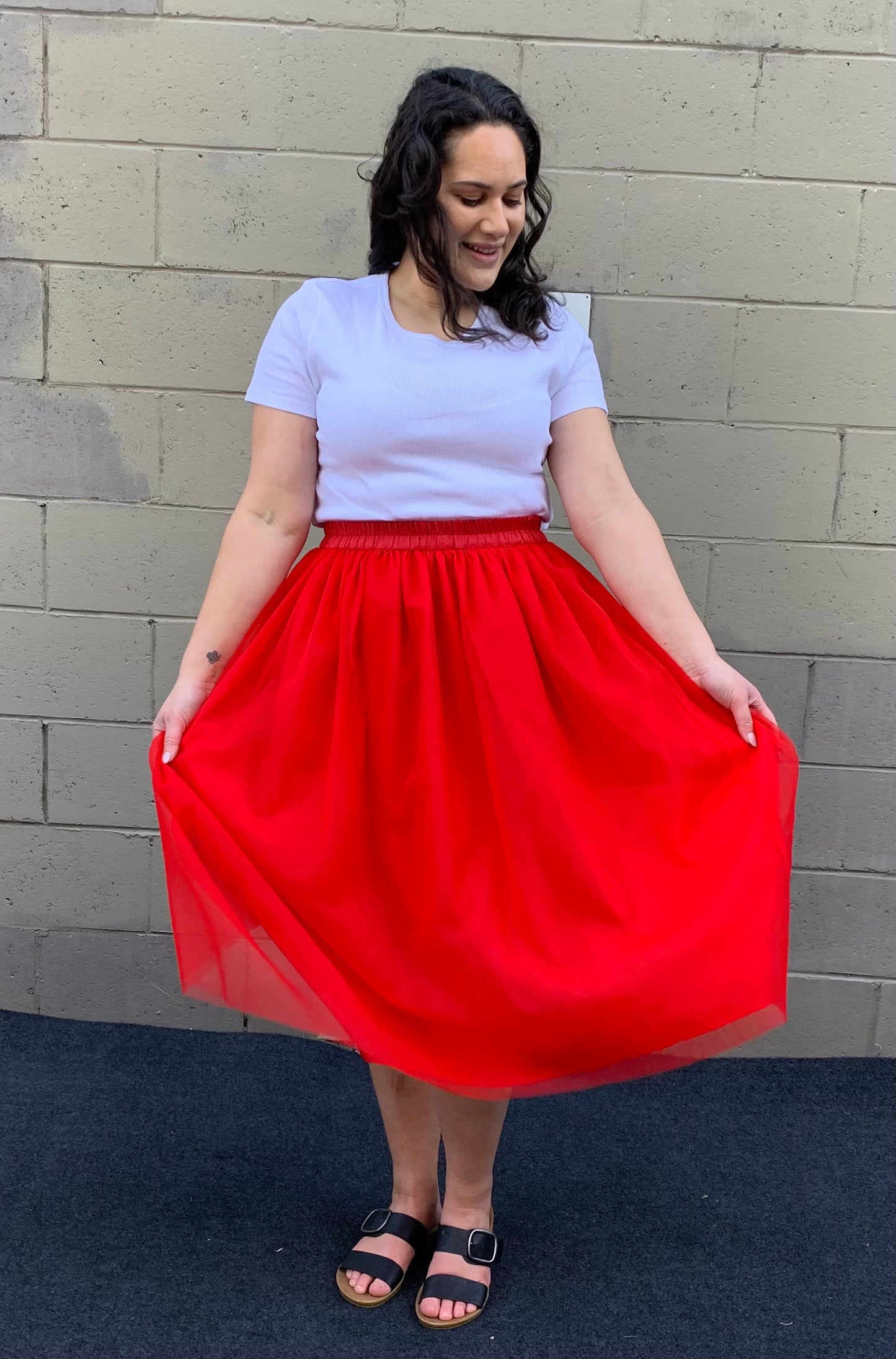 Tulle Skirt Red - Jazz & Milly Women's Clothing