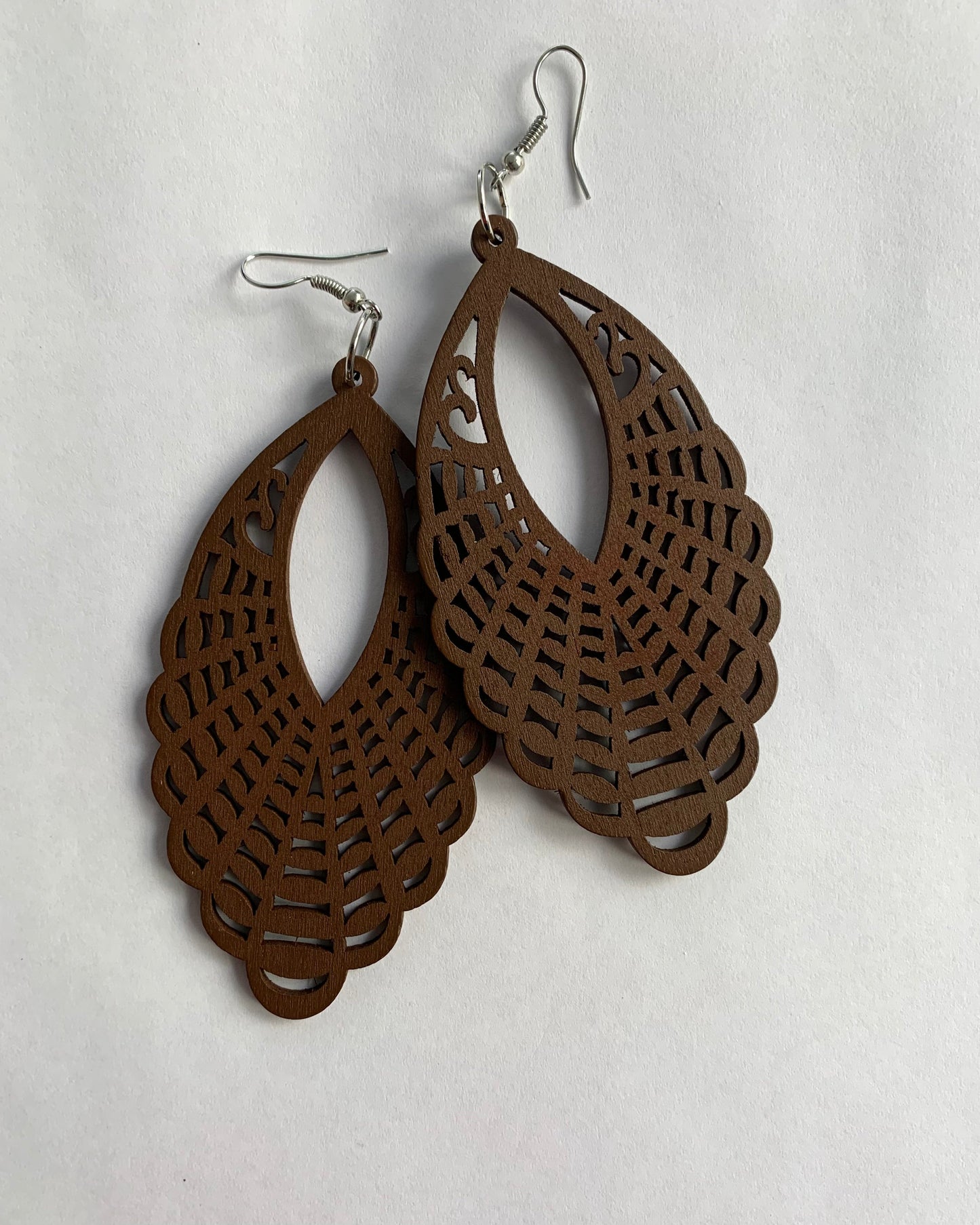 Wooden Earrings Brown - Jazz & Milly Women's Clothing