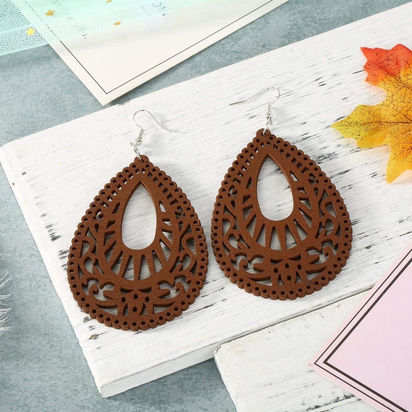 Wooden Earrings - Jazz & Milly Women's Clothing
