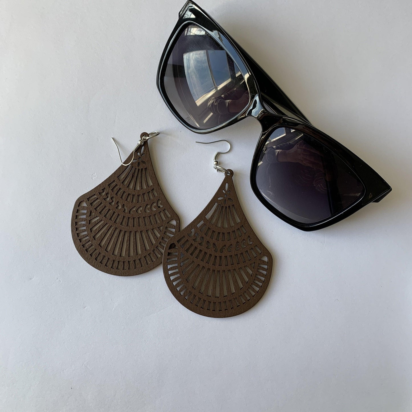 Wooden earrings large - Jazz & Milly Women's Clothing