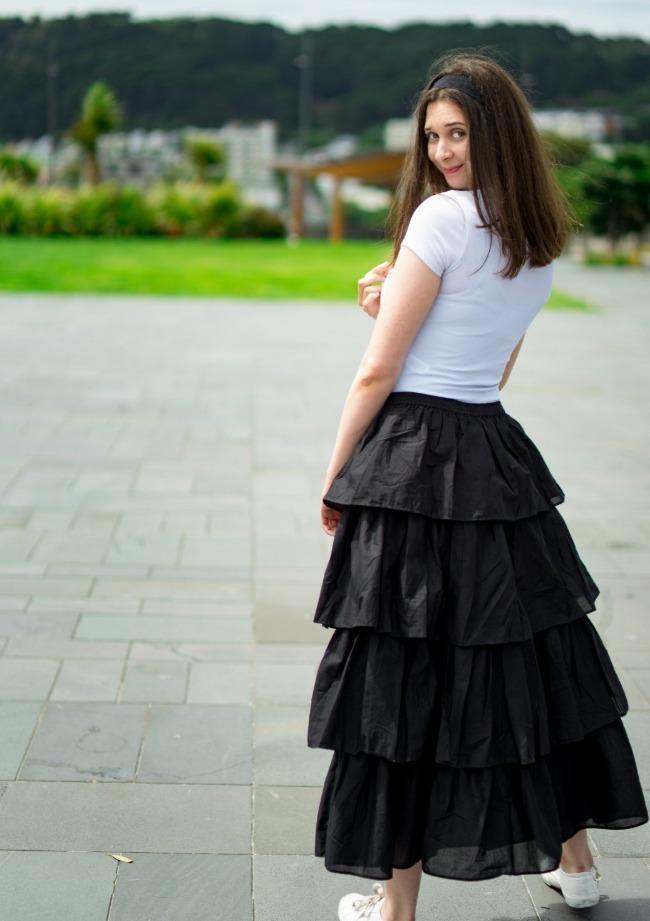 Amie tier skirt black - Jazz & Milly  Women's Clothing