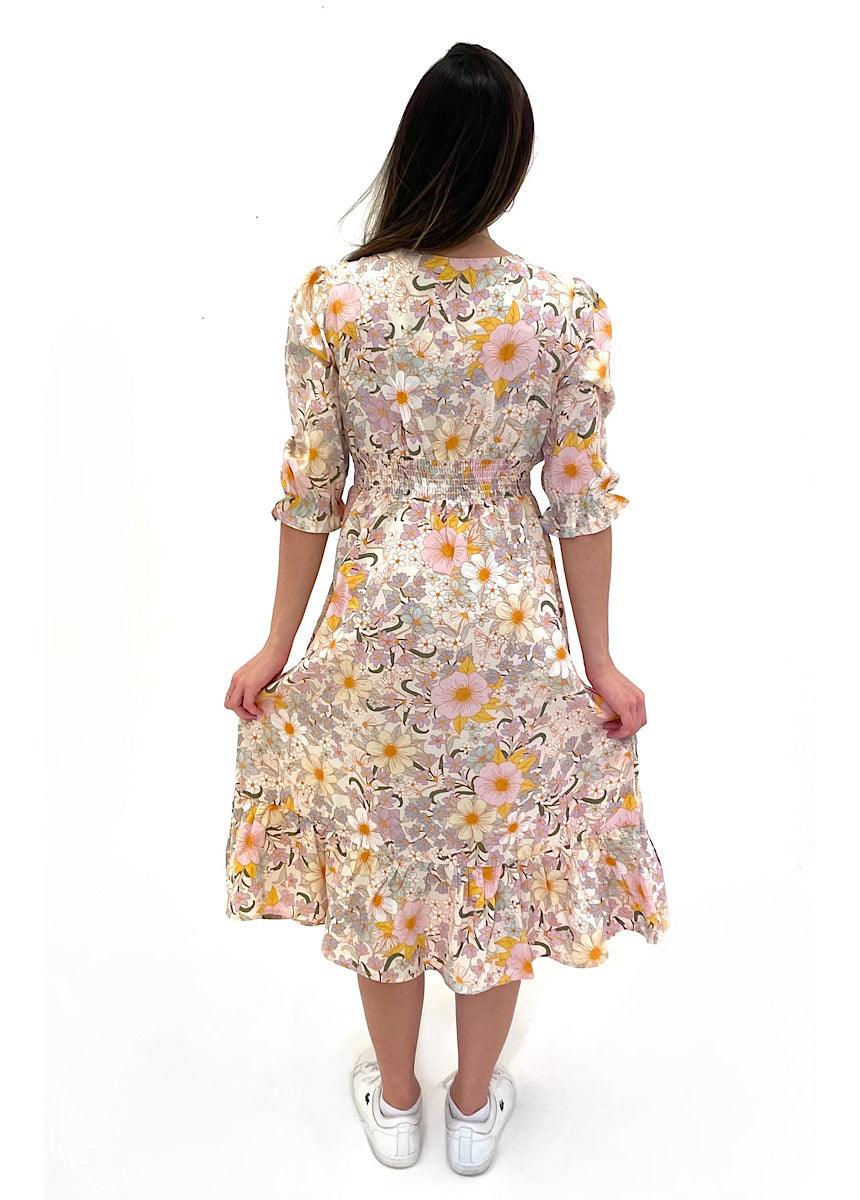 Anya Dress Cream Floral - Jazz & Milly Clothing#New_ Zealand#