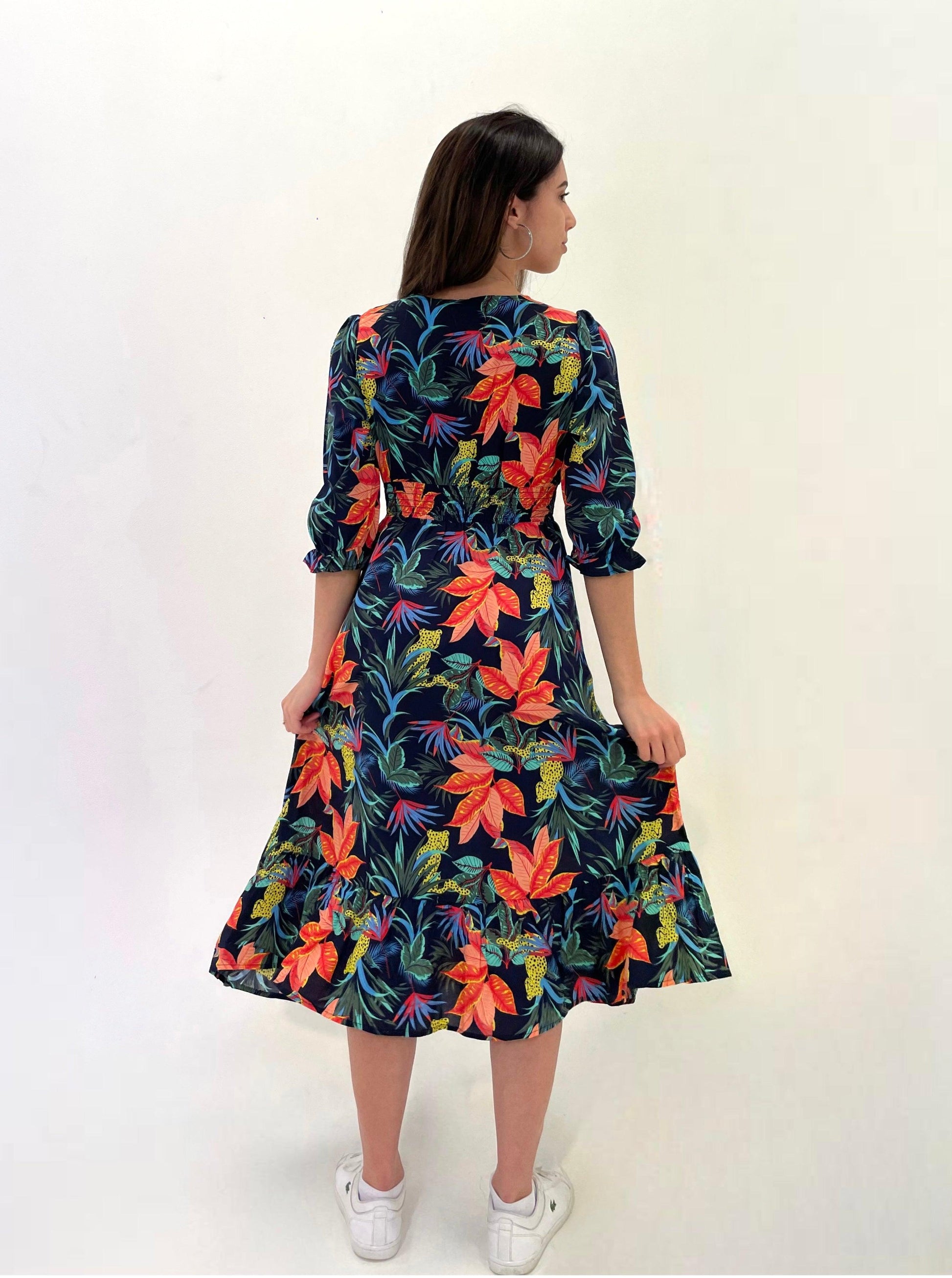 Anya Dress Navy Printed - Jazz & Milly  Women's Clothing