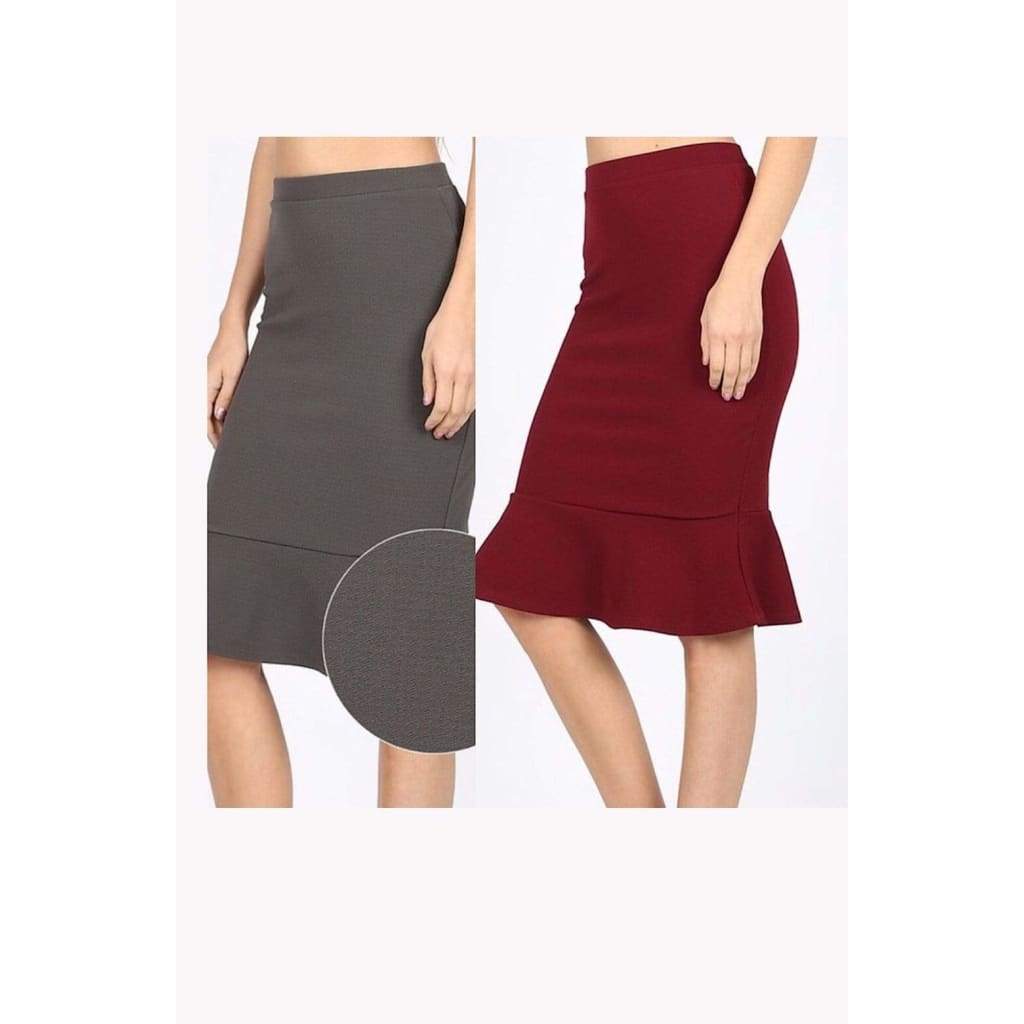 Ash Grey Peplum Skirt - Jazz & Milly  Women's Clothing
