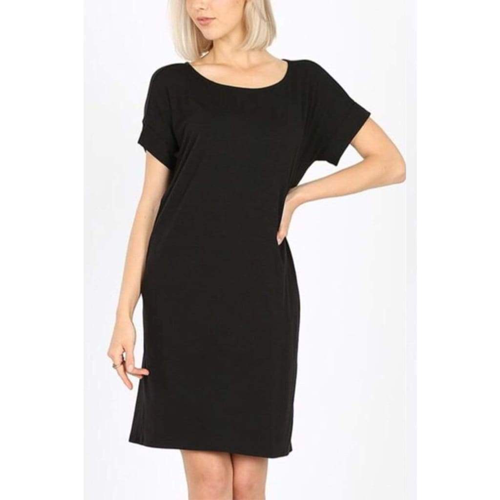 Bit basics knee length  dress Black - Jazz & Milly  Women's Clothing