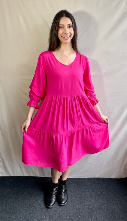 Caroline Dress Hot Pink - Jazz & Milly Clothing#New_ Zealand#