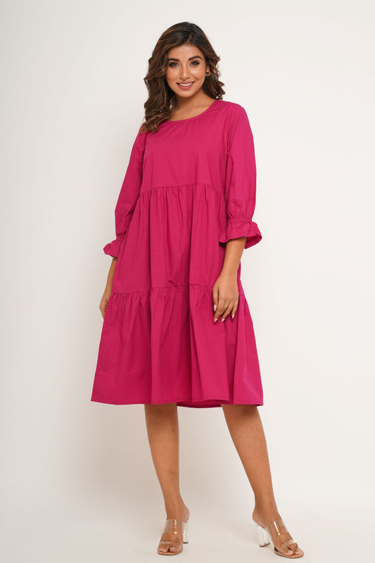 Caroline dress Magenta - Jazz & Milly Clothing#New_ Zealand#