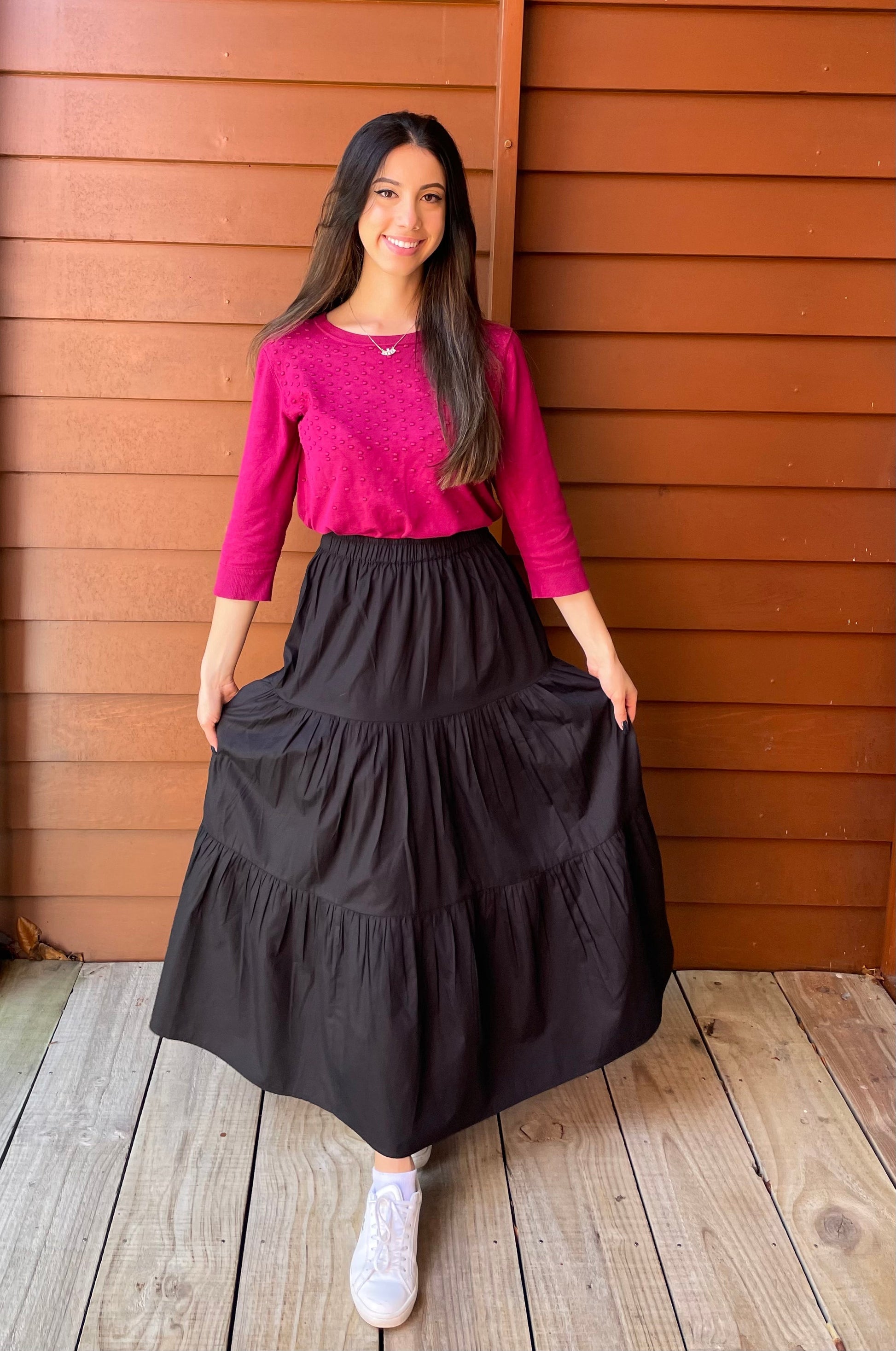 Caroline Tier Skirt Black - Jazz & Milly Clothing#New_ Zealand#