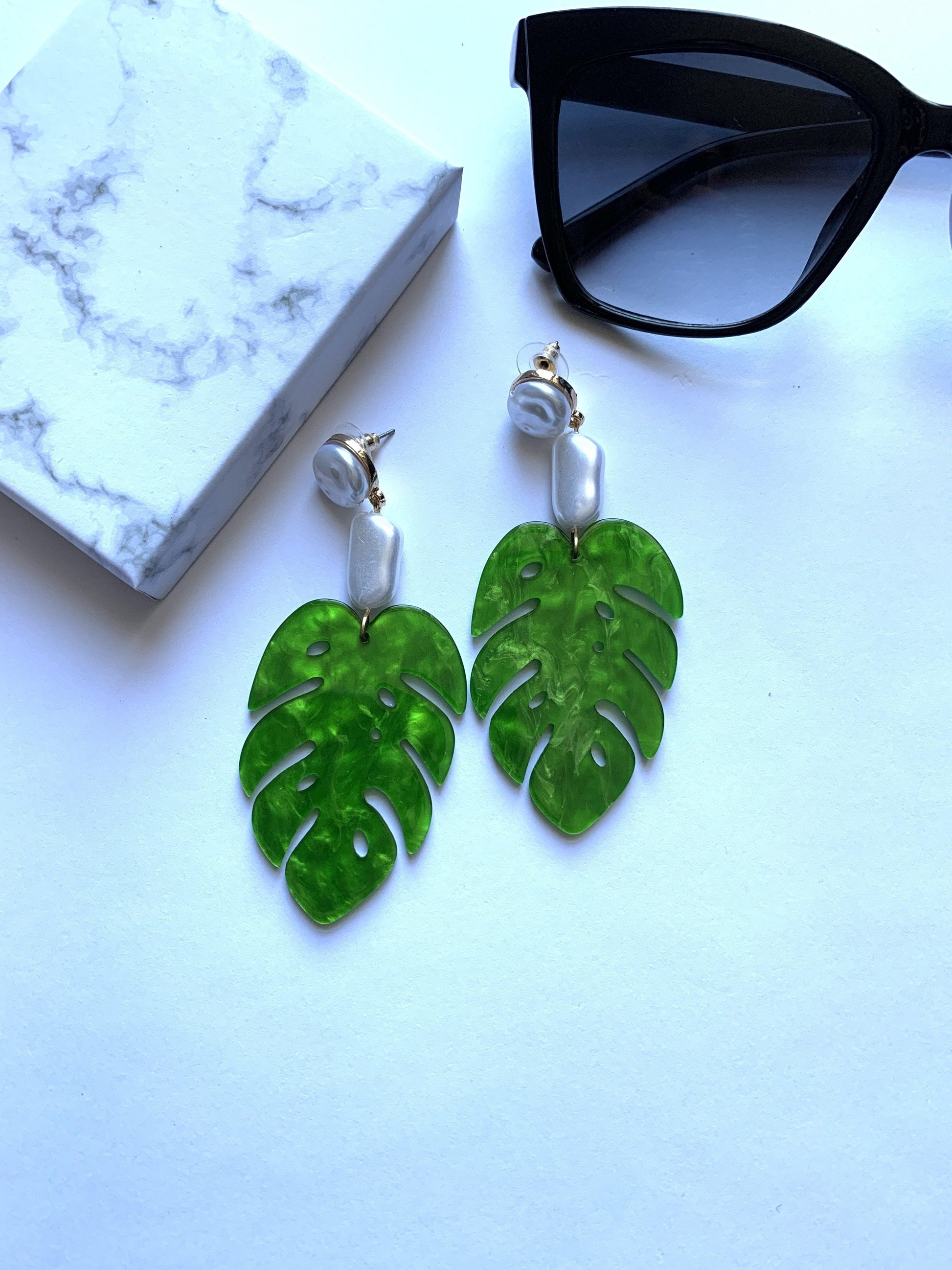 Green petal earrings - Jazz & Milly  Women's Clothing