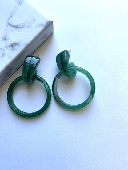 Hoop Earrings Green - Jazz & Milly  Women's Clothing