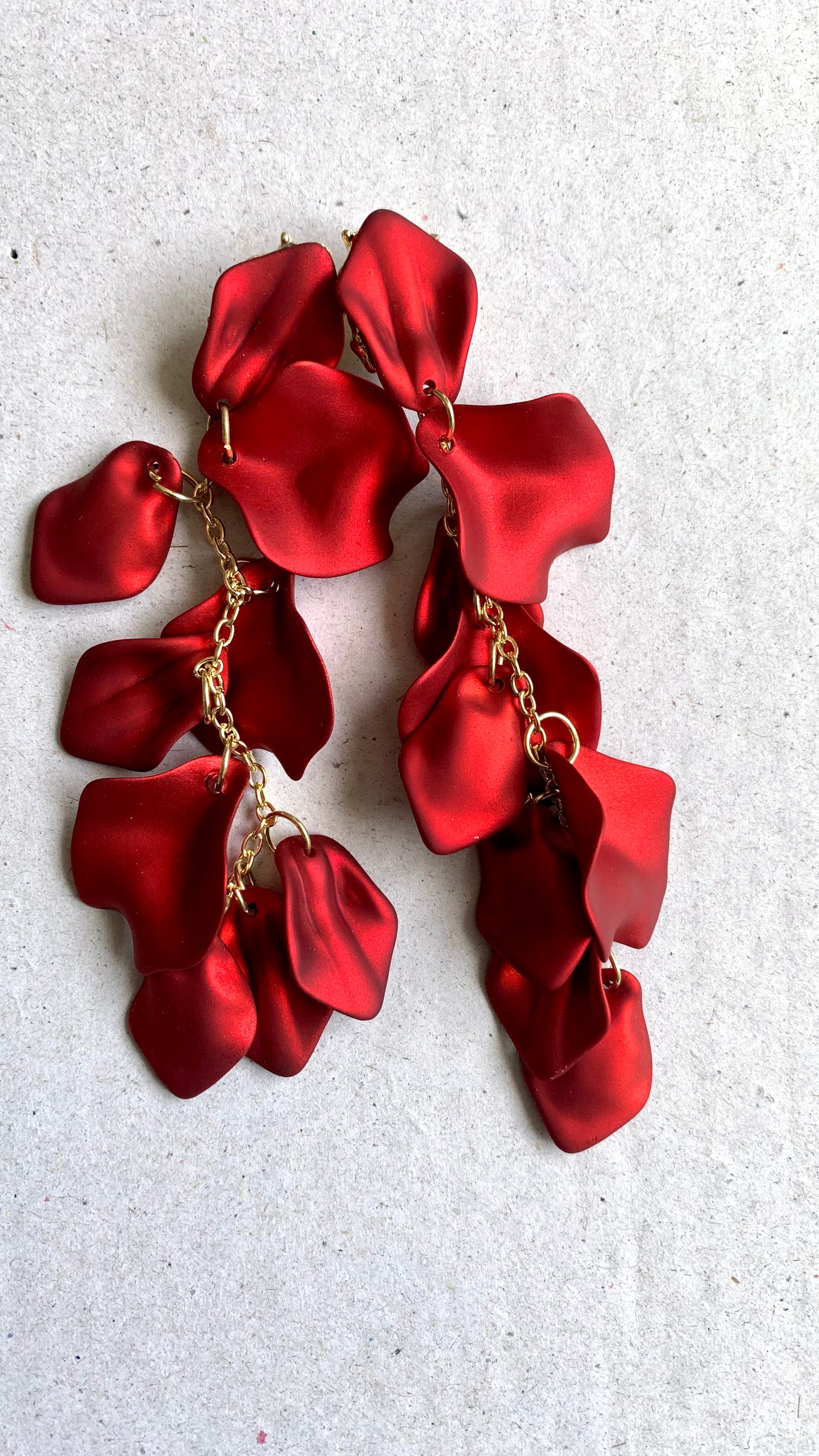Petal Earrings maroon
