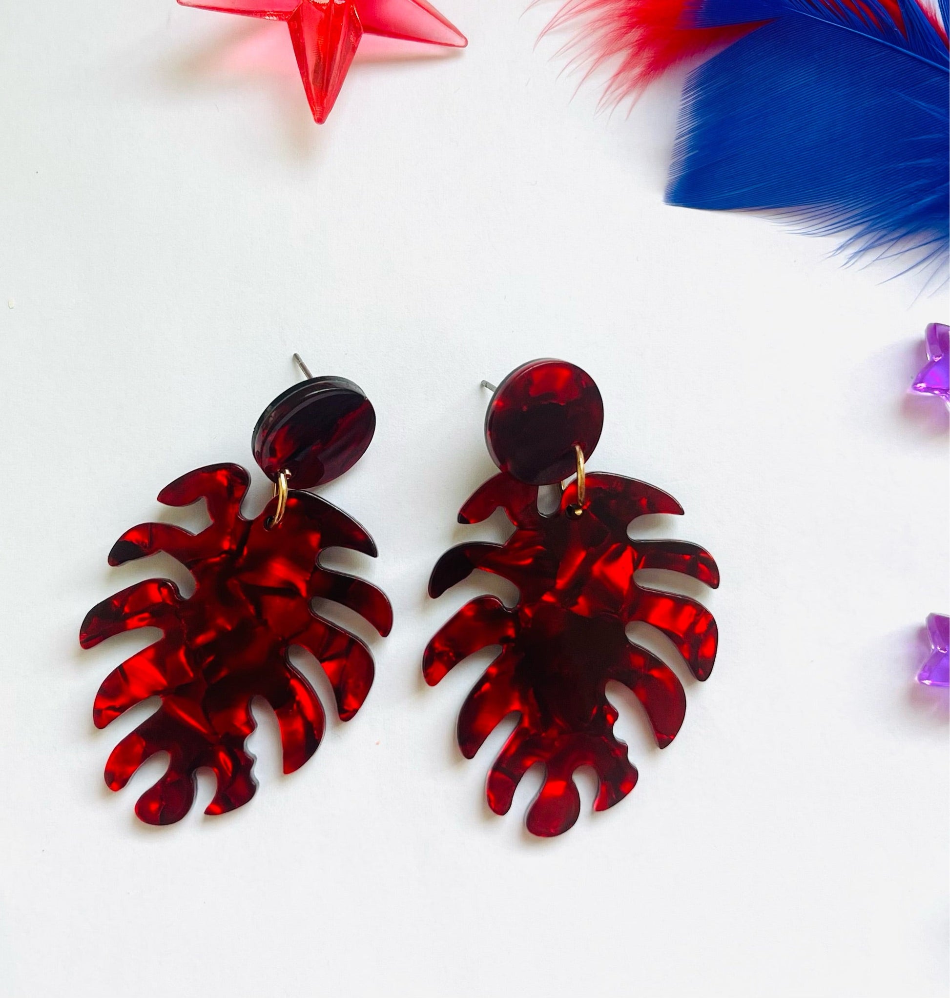 Maroon earrings - Jazz & Milly Clothing#New_ Zealand#