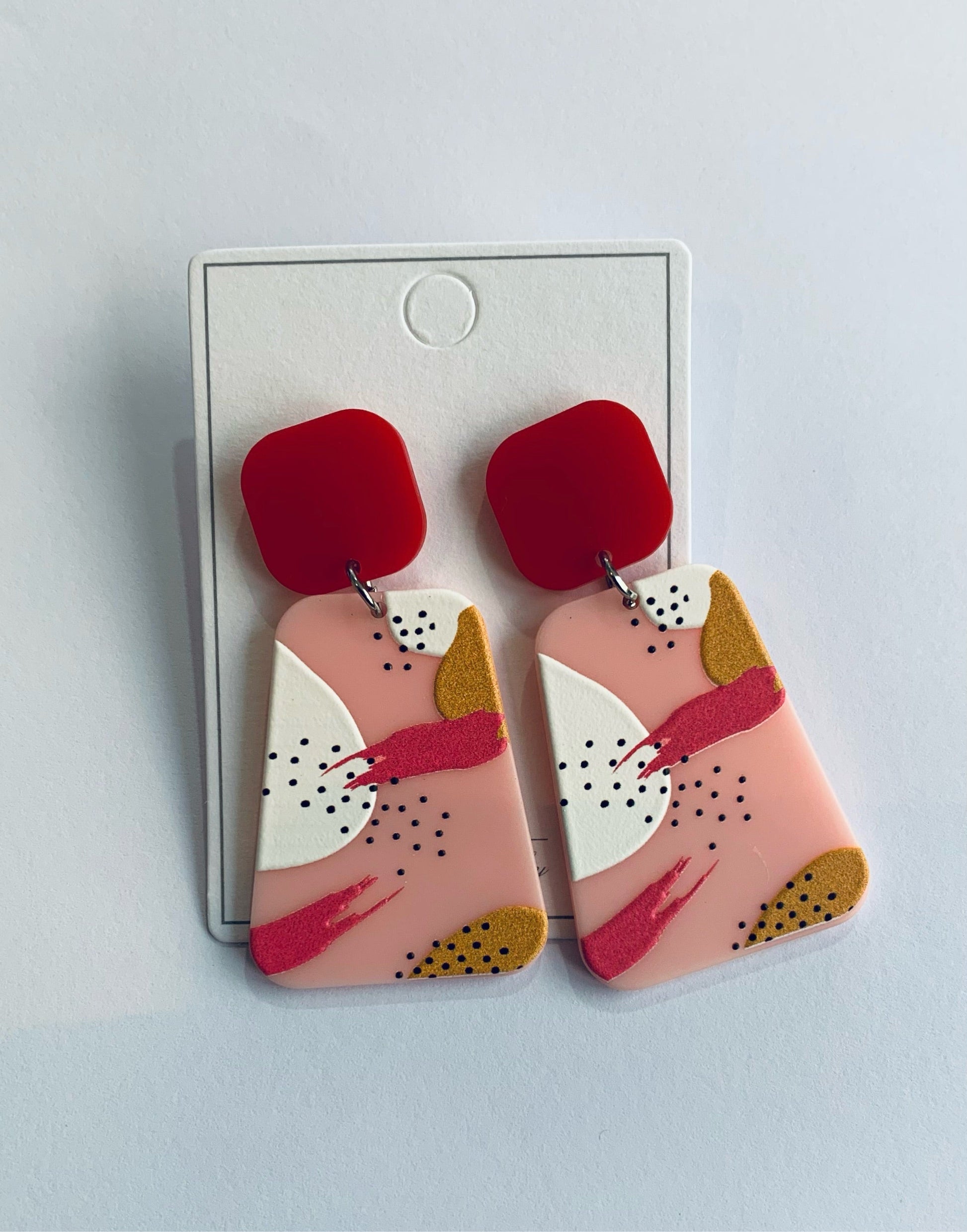 Multi earrings pink red - Jazz & Milly Clothing#New_ Zealand#