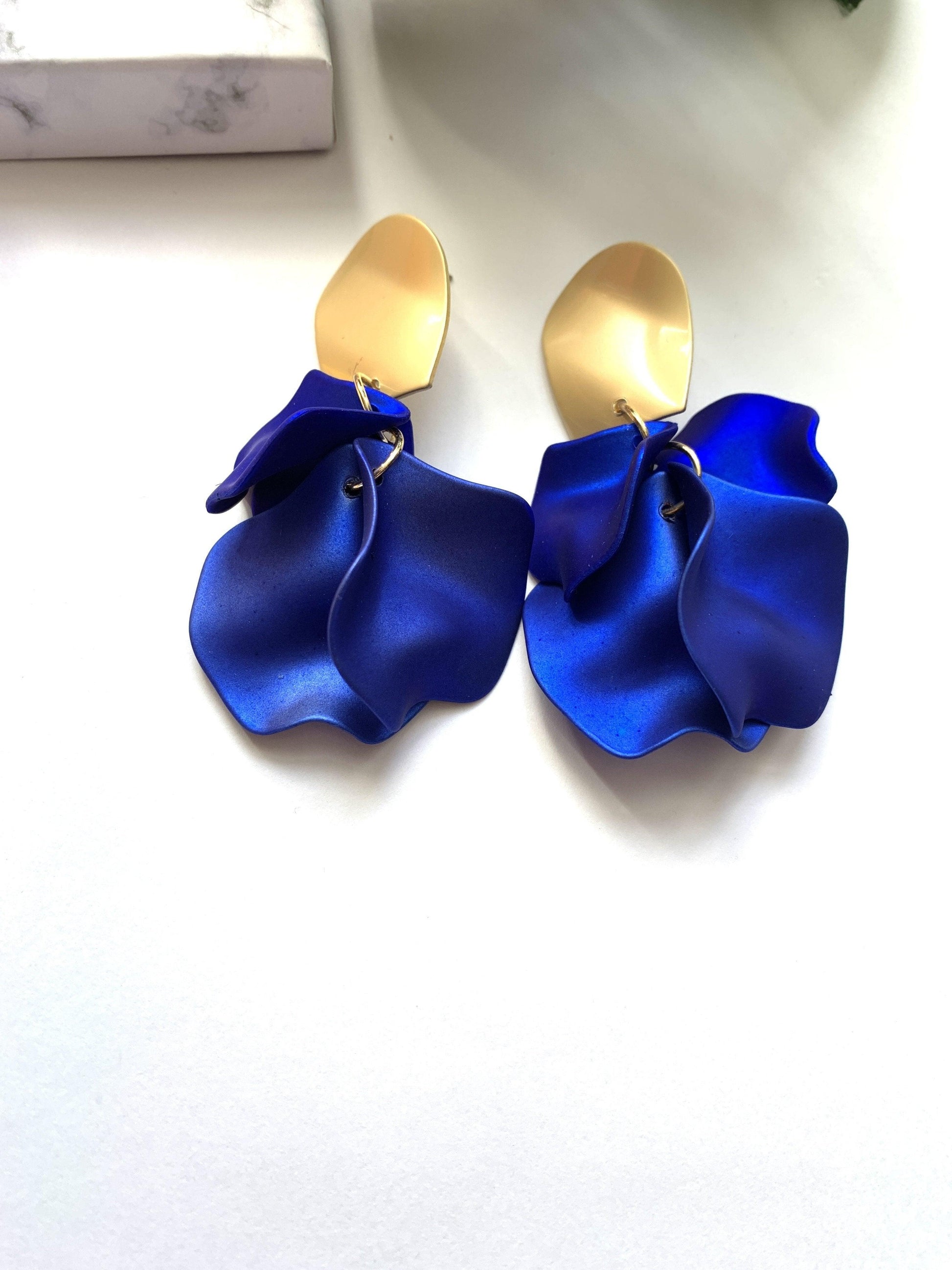 Petal earrings royal blue - Jazz & Milly  Women's Clothing