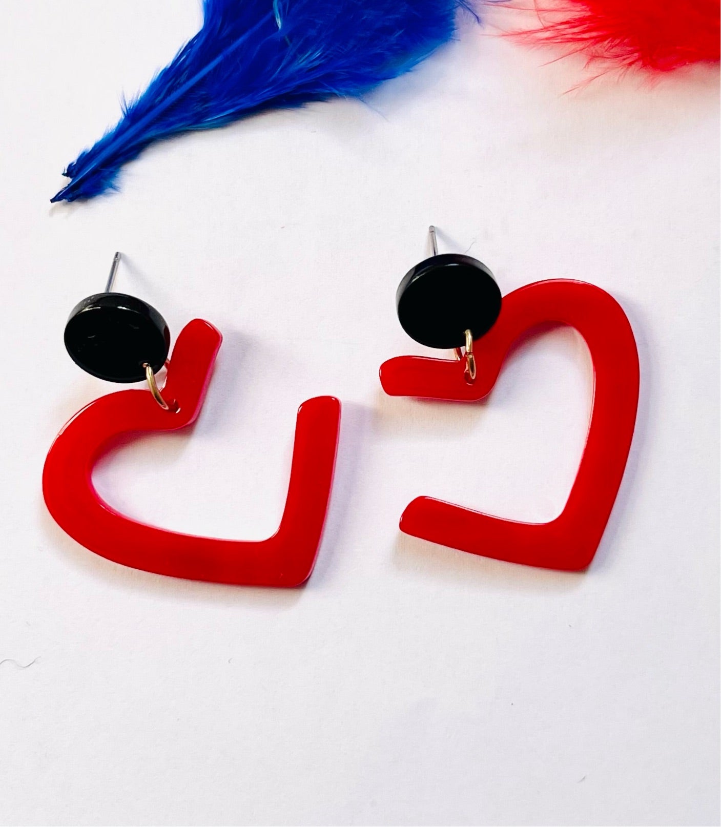 Red heart earrings - Jazz & Milly Clothing#New_ Zealand#