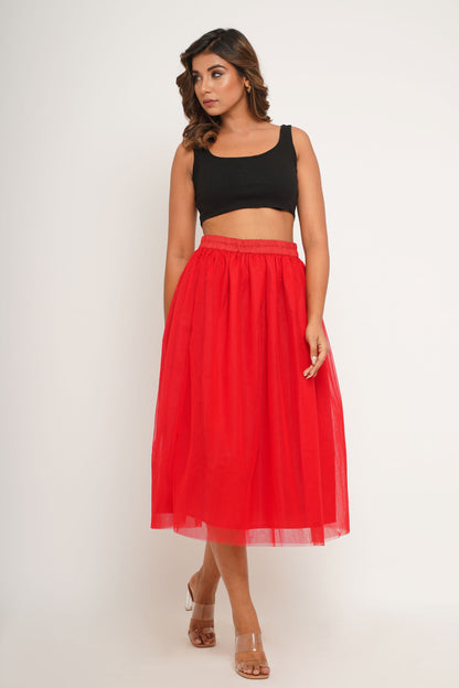 Tulle Skirt Red