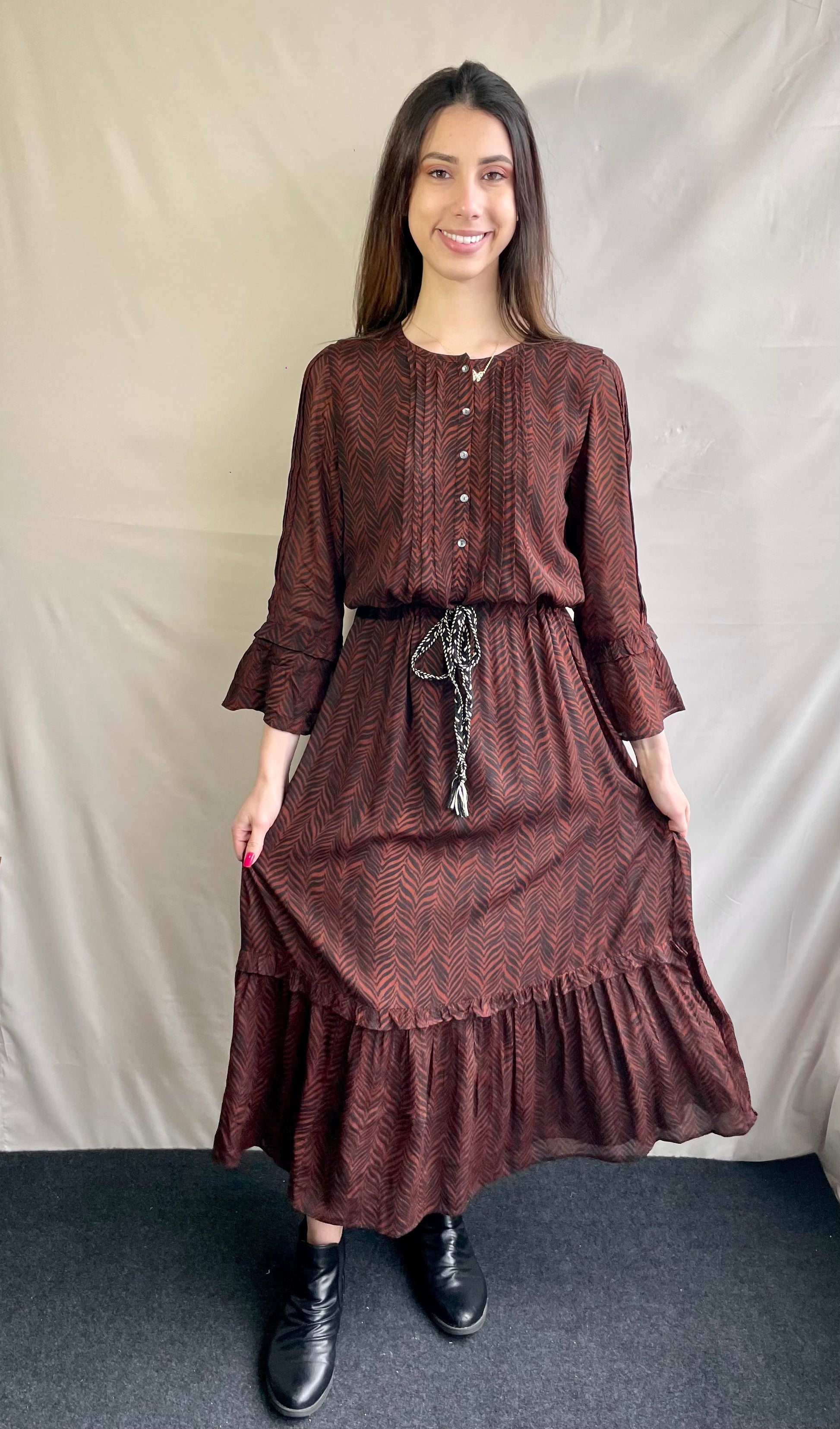 Sera Dress copper black - Jazz & Milly  Women's Clothing