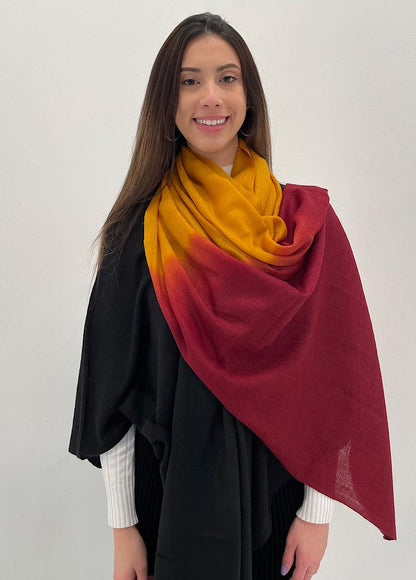 Tri color wool scarf - Jazz & Milly  Women's Clothing