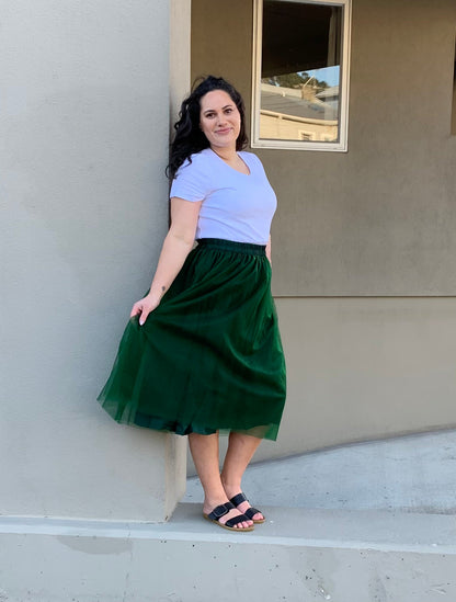 Tulle Skirt Green - Jazz & Milly  Women's Clothing