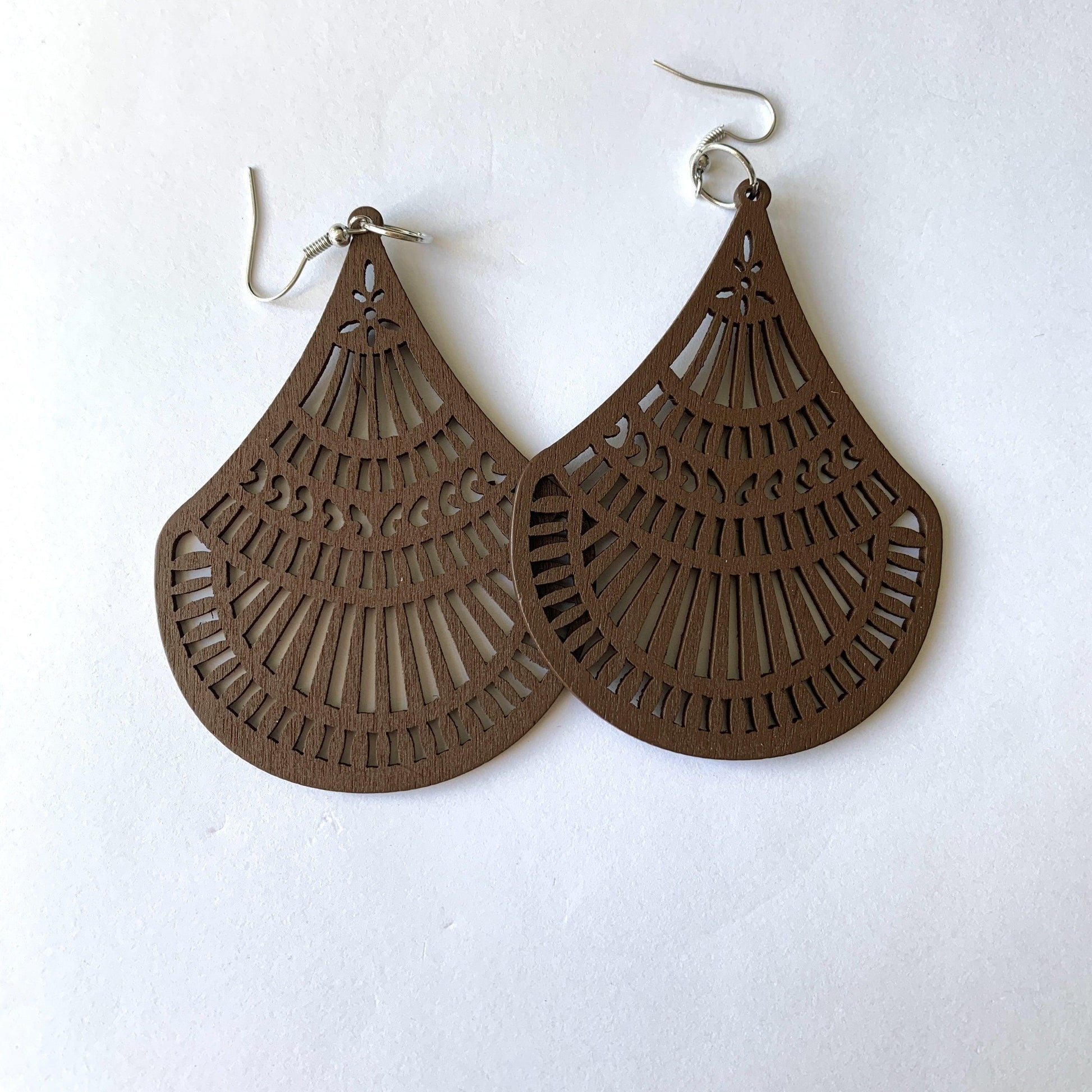 Wooden earrings large - Jazz & Milly  Women's Clothing