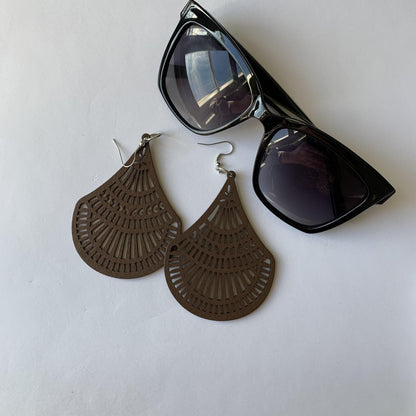 Wooden earrings large - Jazz & Milly  Women's Clothing